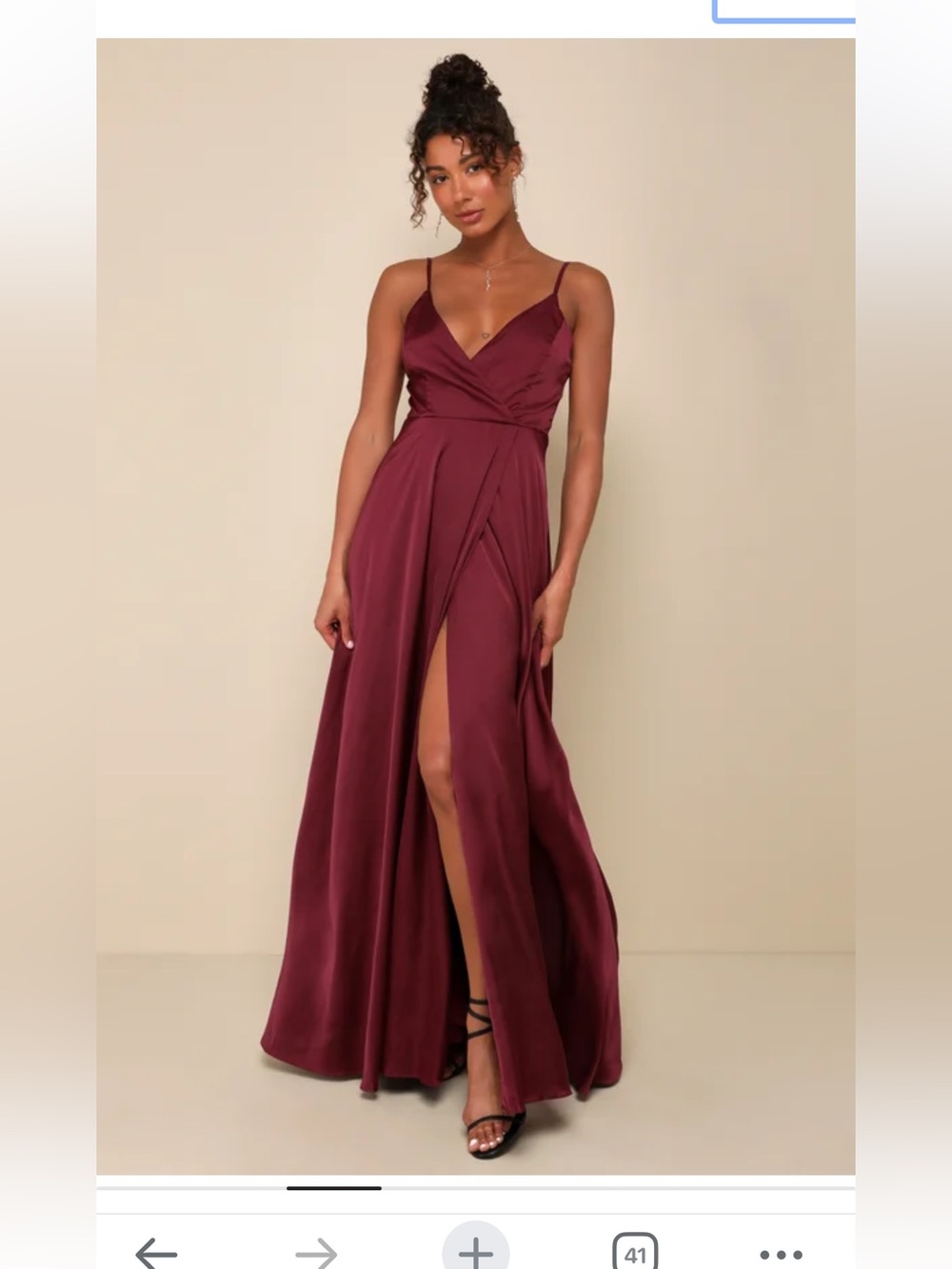Lulus Ode to Love Burgundy Satin Maxi Dress